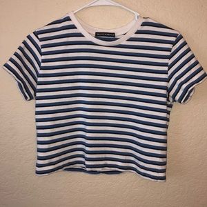Brandy Melville Stripped Blue Crop Top